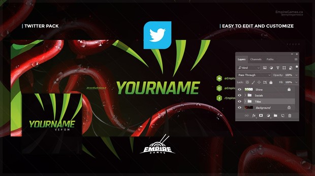 Twitter - Venom (Cover/Avatar) PSD