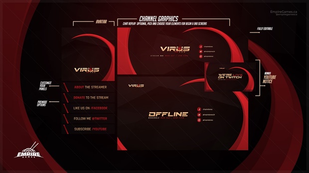 Stream Overlay | Virus V1 (PSD incl/ Channel Graphics)