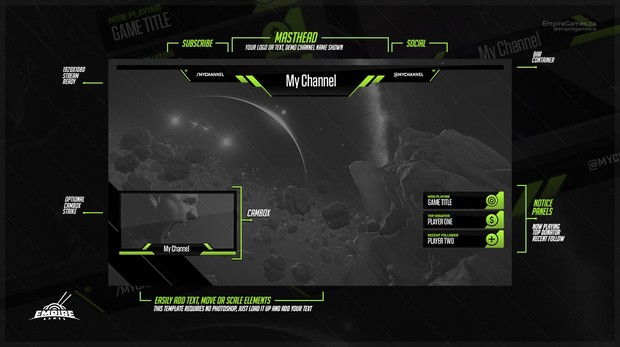 Stream Overlay | Tech Green - No Photoshop!