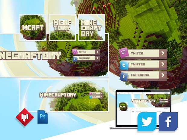 Complete Channel Graphics | Minecraftory (Youtube, Twitter, Facebook)