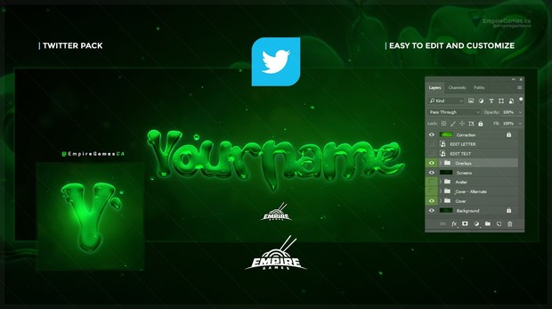 Twitter - Slime (Cover/Avatar) PSD