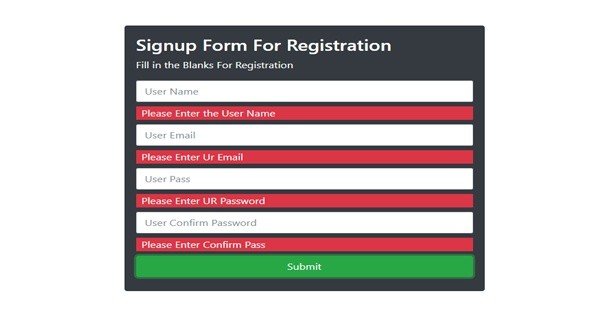 Validation Form in JavaScript With Source Code