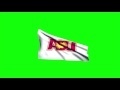 00131_Arizona State University ASU logo flag waving on green screen