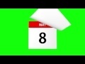 00115_May calendar pages flipping on green screen 3D animation