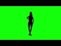 00094_woman with ponytail silhouette dancing on green screen seamless loop