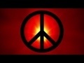 00046_abstract black peace sign infront of a red lens flare - loop