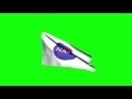 00162_NASA logo flag waving on green screen 3D animation