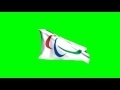 00294_Paralympic Games Logo flag waving on green screen 3D animation