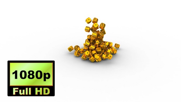 00035_gold casino dice falling 3D animation