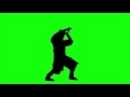 00181_knight templar silhouette battle fighting on green screen seamless loop