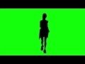 00101_athlete woman silhouette running on green screen front view seamless loop