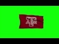 00272_Texas A&M University logo flag waving on green screen