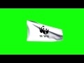 00163_WWF logo flag waving on green screen 3D animation