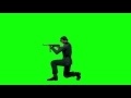 00307_WWII private German soldier kneeled and shooting on green screen seamless loop