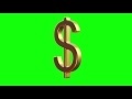00110_gold dollar seamless loop 360 degrees rotation 3D animation