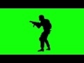 00194_swat police officer silhouette shooting on green screen seamless loop
