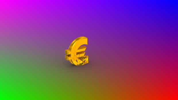 HD video backgrounds – gold euro sign falling & breaking – 3D animation
