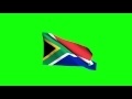 00288_South Africa flag waving on green screen 3D animation