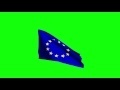 00106_European Union EU flag waving on green screen 3D animation