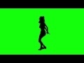 00095_woman with ponytail silhouette dancing on green screen seamless loop