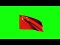 00107_China flag waving on green screen 3D animation