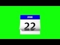 00184_June calendar pages flipping on green screen 3D animation