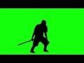 00180_knight templar silhouette standing tired on green screen seamless loop