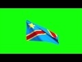 00281_Congo flag waving on green screen 3D animation