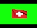 00224_Swiss flag waving on green screen 3D animation