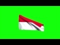 00122_Indonesian flag waving on green screen 3D animation