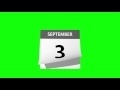00189_September calendar pages flipping on green screen 3D animation