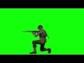 00299_WWII private soldier kneeled and shooting on green screen seamless loop