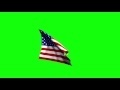 00103_USA flag waving on green screen 3D animation
