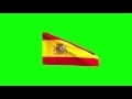 00303_Spain flag waving on green screen 3D animation