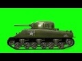 00298_ USA Tank M4 moving on green screen seamless loop 3D animation