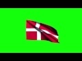 00225_Denmark flag waving on green screen 3D animation