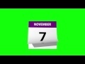00191_November calendar pages flipping on green screen 3D animation