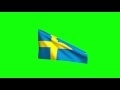 00227_Sweden flag waving on green screen 3D animation