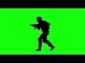 00193_swat police officer silhouette walking on green screen seamless loop