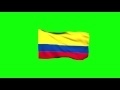 00286_Colombia flag waving on green screen 3D animation