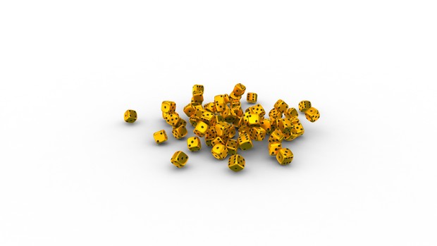 HD video backgrounds – gold casino dices falling – 3D animation