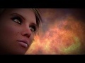 00134_Beautiful woman face close up standing in front of a burning fire