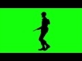 00140_Private soldier silhouette holding rifle walking on green screen