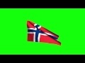 00226_Norway flag waving on green screen 3D animation