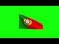 00218_Portugal flag waving on blue and green screen 3D animation