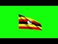 00319_Uganda flag waving on green screen 3D animation