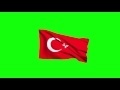 00263_Turkey flag waving on green screen 3D animation