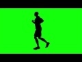 00098_athlete man silhouette running, jogging on green screen seamless loop