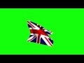 00102_English flag waving on green screen 3D animation