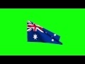 00105_Australian flag waving on green screen 3D animation